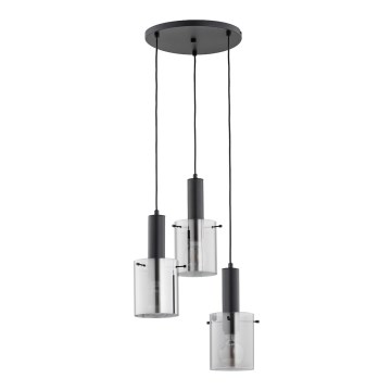 Candeeiro suspenso CELIA 3xE27/60W/230V preto