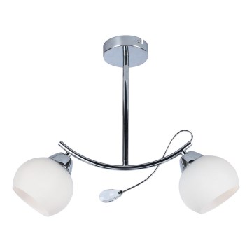 Candeeiro suspenso CONNOR 2xE27/15W/230V cromado brilhante/branco