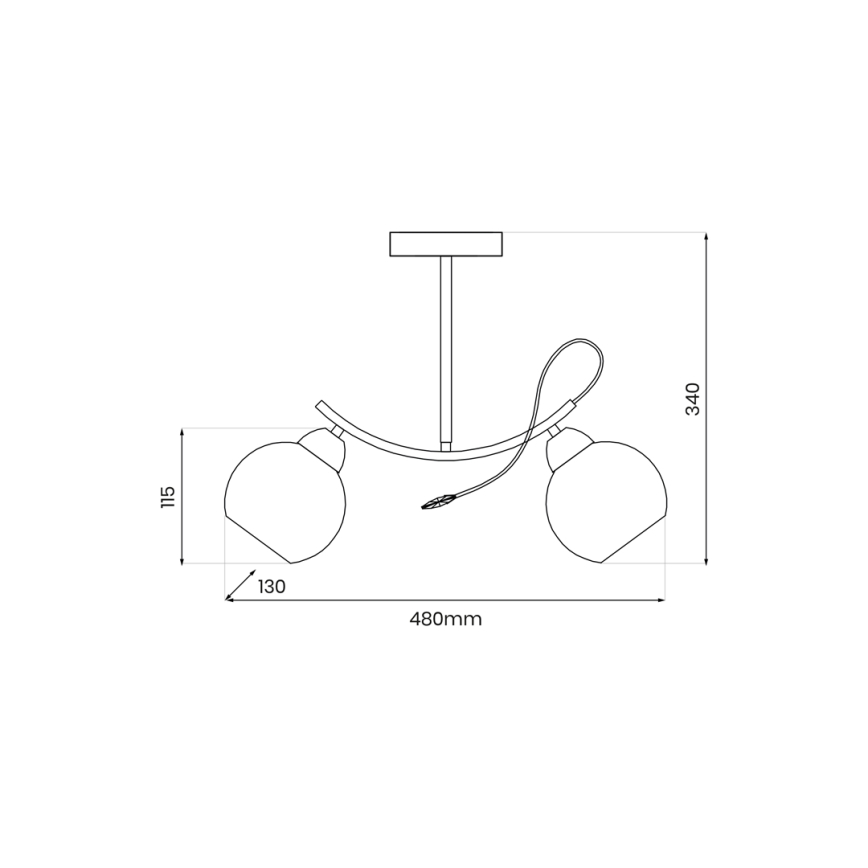 Candeeiro suspenso CONNOR 2xE27/15W/230V cromado brilhante/branco