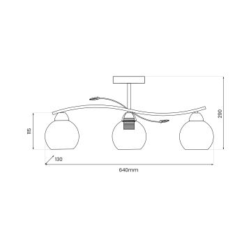 Candeeiro suspenso CONNOR 3xE27/15W/230V cromado brilhante/branco