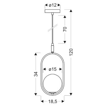 Candeeiro suspenso CORDEL 1xG9/28W/230V cromado brilhante