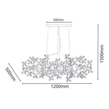 Candeeiro suspenso de cristal 13xG9/40W/230V colorido