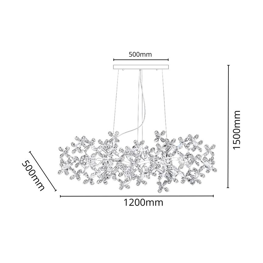 Candeeiro suspenso de cristal 13xG9/40W/230V colorido