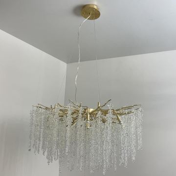 Candeeiro suspenso de cristal 13xG9/40W/230V dourado