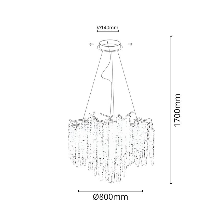 Candeeiro suspenso de cristal 13xG9/40W/230V dourado