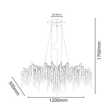 Candeeiro suspenso de cristal 13xG9/40W/230V dourado