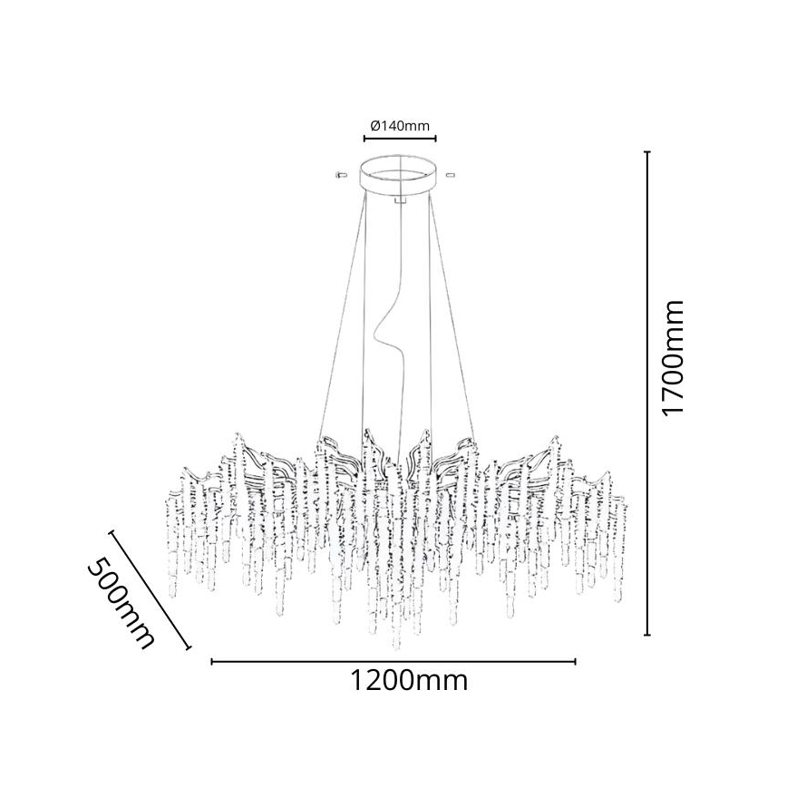 Candeeiro suspenso de cristal 13xG9/40W/230V dourado