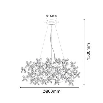 Candeeiro suspenso de cristal 16xG9/40W/230V colorido