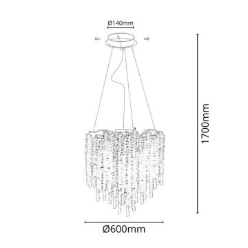 Candeeiro  suspenso de cristal 9xG9/40W/230V dourado