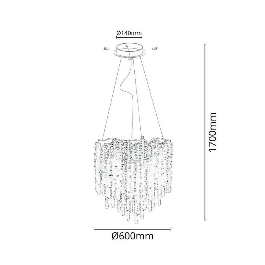 Candeeiro  suspenso de cristal 9xG9/40W/230V dourado