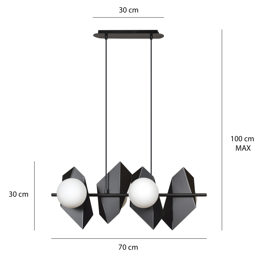 Candeeiro suspenso DRIFTON 4xE14/10W/230V preto