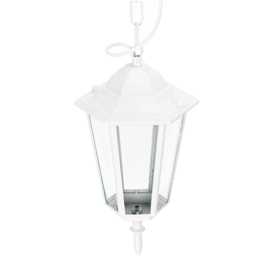 Candeeiro suspenso exterior 1xE27/60W/230V IP44 branco