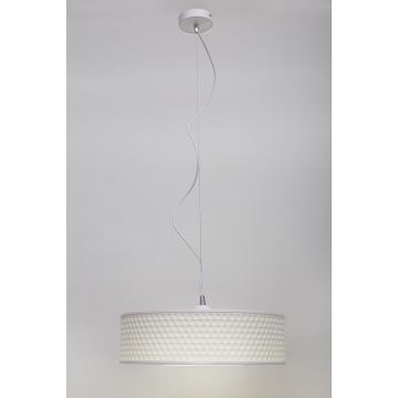 Candeeiro suspenso GARDA 1xE27/60W/230V diâmetro 40 cm branco