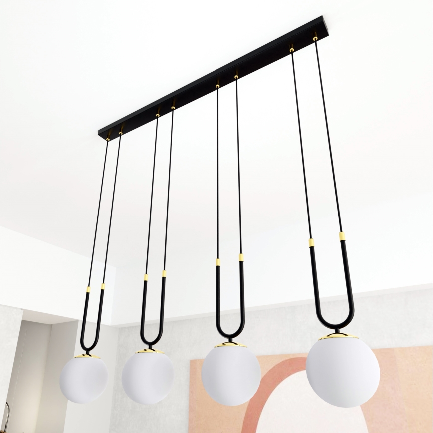 Candeeiro suspenso GLAM 4xE14/10W/230V preto