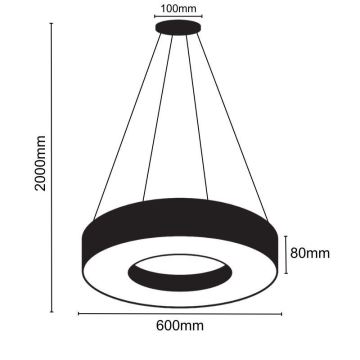 Candeeiro suspenso LED com regulação LED/45W/230V 3000-6500K preto + comando