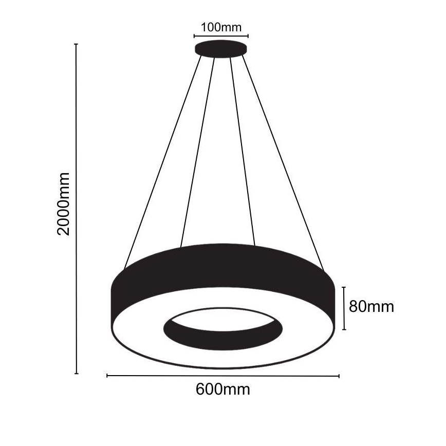 Candeeiro suspenso LED com regulação LED/45W/230V 3000-6500K preto + comando