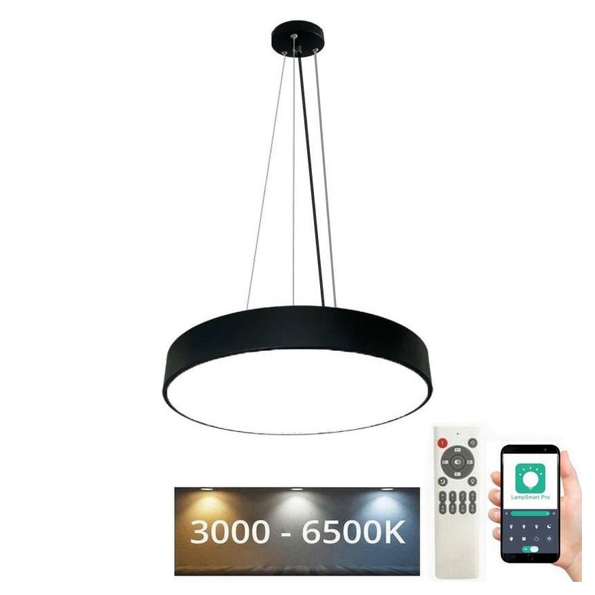 Candeeiro suspenso LED com regulação LED/50W/230V 3000-6500K preto + comando