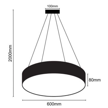 Candeeiro suspenso LED com regulação LED/50W/230V 3000-6500K preto + comando