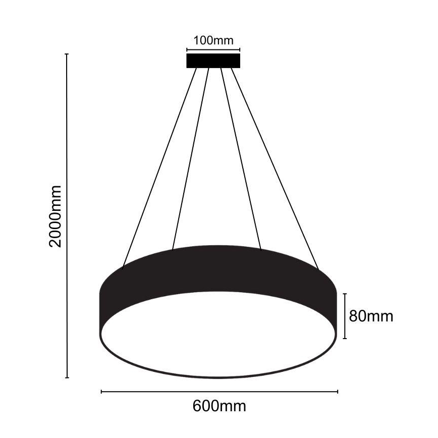 Candeeiro suspenso LED com regulação LED/50W/230V 3000-6500K preto + comando