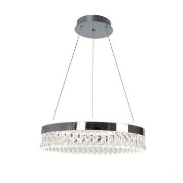 Candeeiro de cristal suspenso LED com regulação LED/90W/230V 3000-6500K cromado + comando