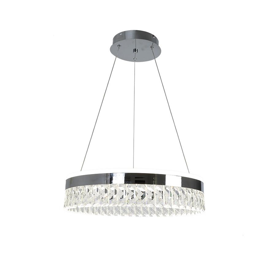 Candeeiro de cristal suspenso LED com regulação LED/90W/230V 3000-6500K cromado + comando