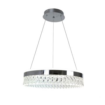 Candeeiro de cristal suspenso LED com regulação LED/90W/230V 3000-6500K cromado + comando