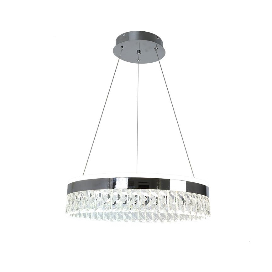 Candeeiro de cristal suspenso LED com regulação LED/90W/230V 3000-6500K cromado + comando