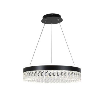 Candeeiro de cristal suspenso LED com regulação LED/90W/230V 3000-6500K preto + comando