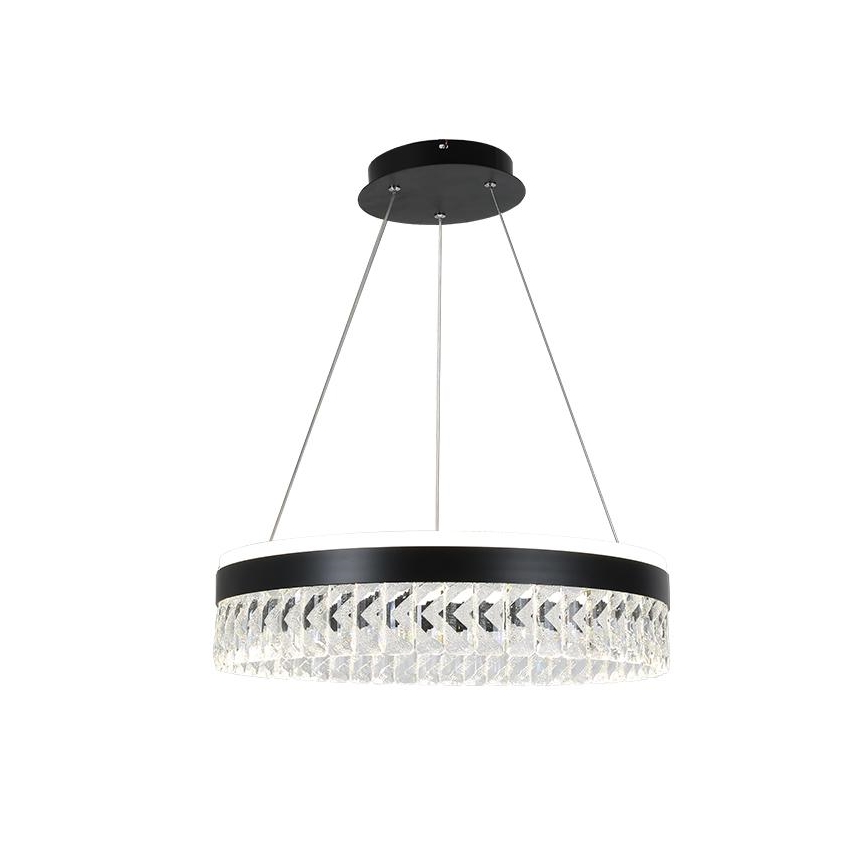 Candeeiro de cristal suspenso LED com regulação LED/90W/230V 3000-6500K preto + comando