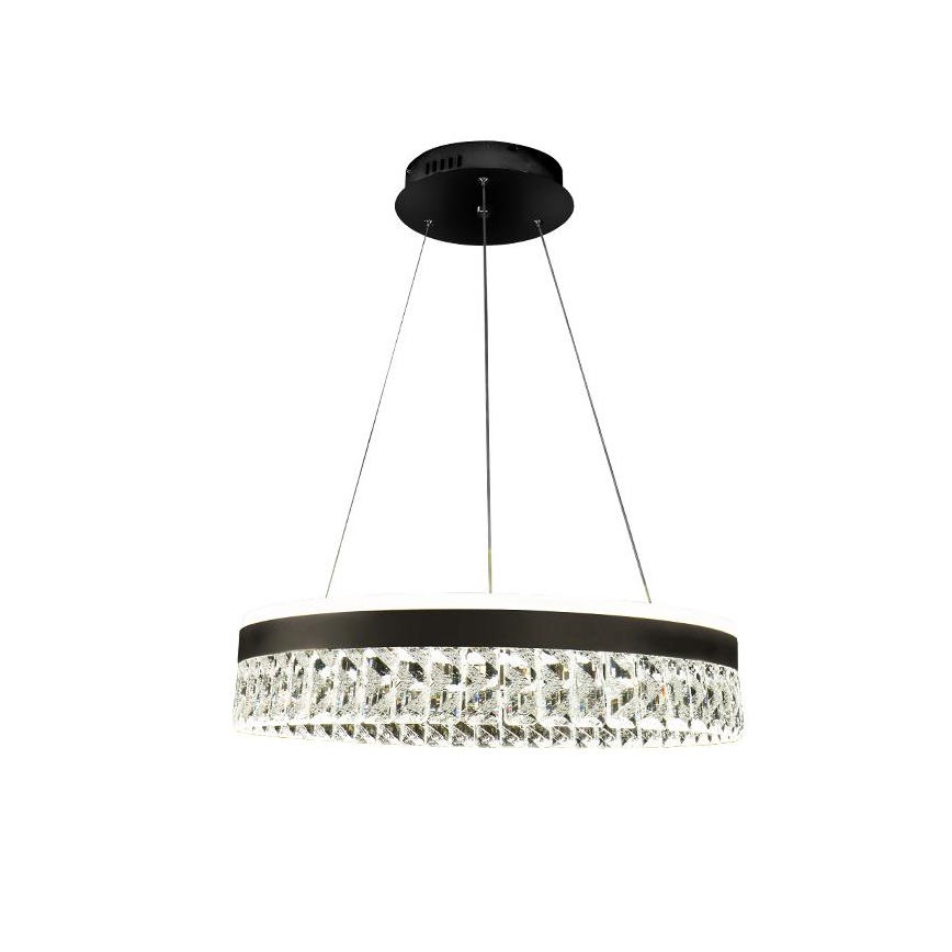 Candeeiro de cristal suspenso LED com regulação LED/90W/230V 3000-6500K preto + comando