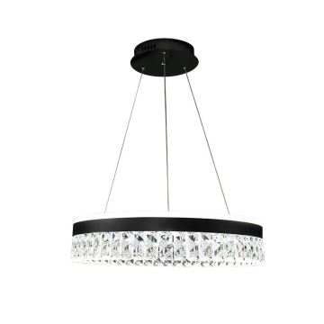 Candeeiro de cristal suspenso LED com regulação LED/90W/230V 3000-6500K preto + comando