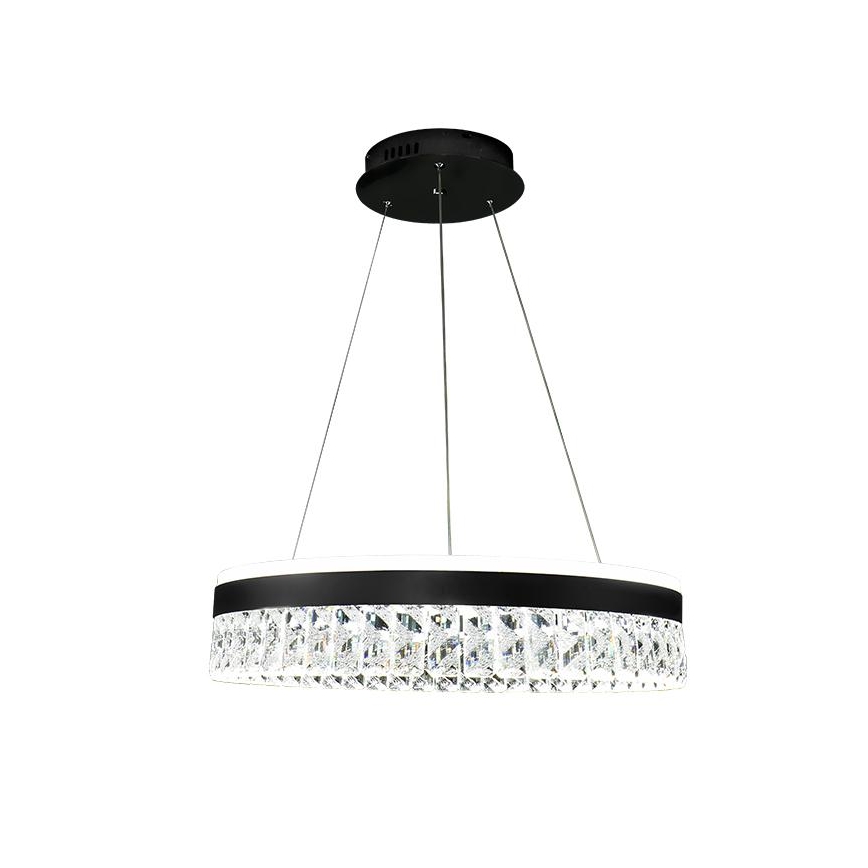 Candeeiro de cristal suspenso LED com regulação LED/90W/230V 3000-6500K preto + comando