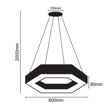 Candeeiro suspenso LED LED/28W/230V 4000K diâmetro 60 cm