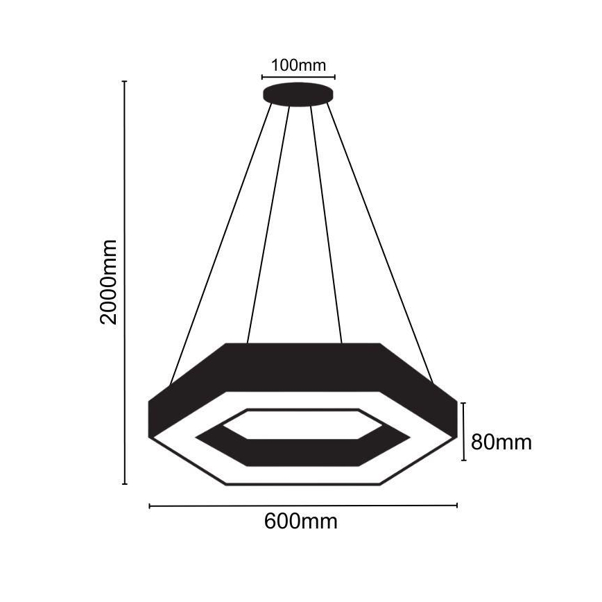 Candeeiro suspenso LED LED/28W/230V 4000K diâmetro 60 cm