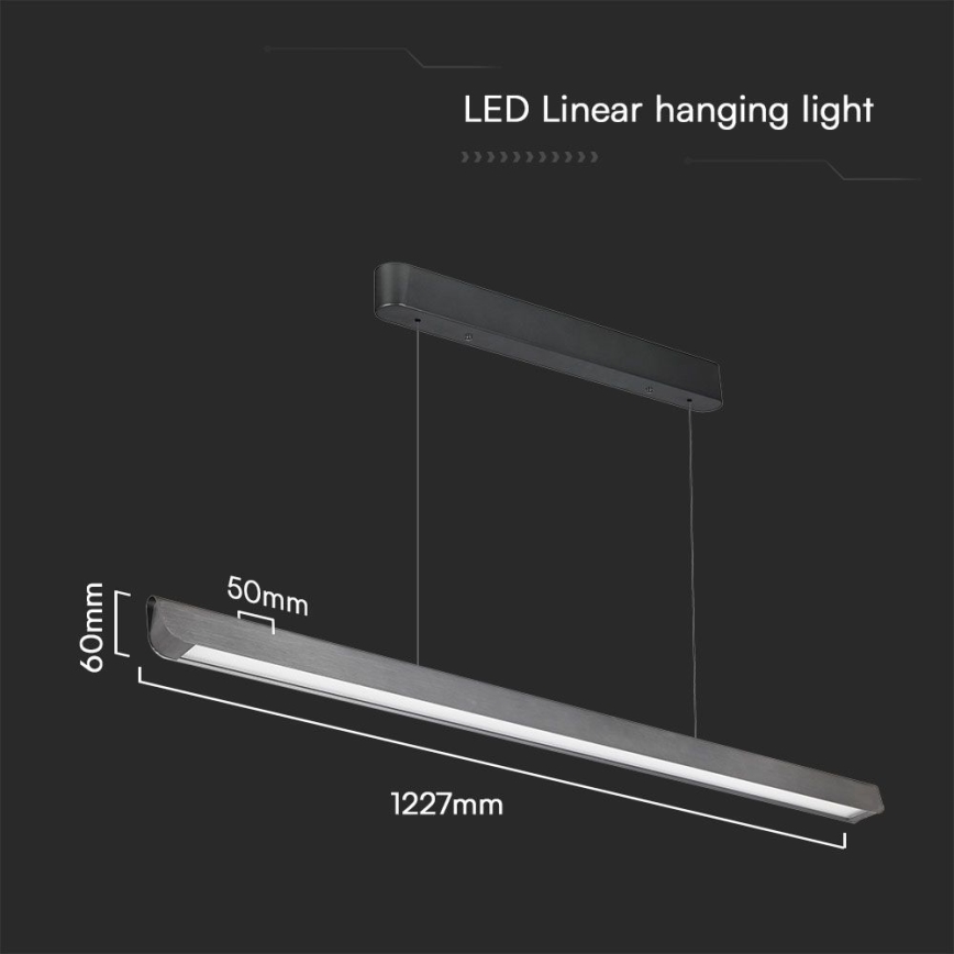 Candeeiro suspenso LED LED/36W/230V 3000/4000/6400K antracite