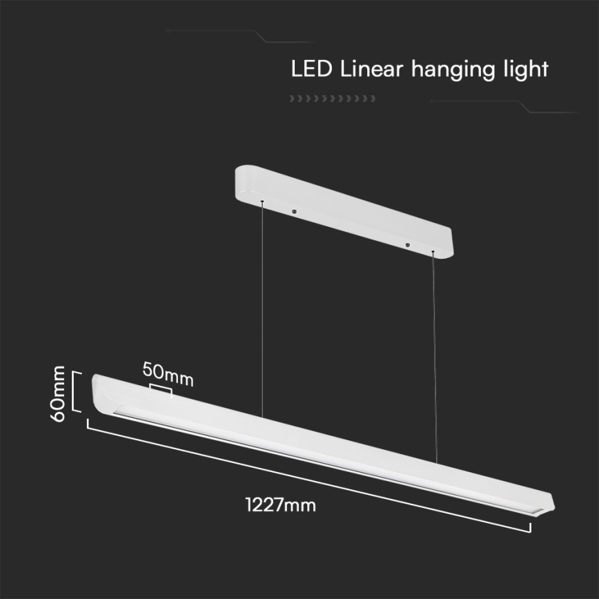 Candeeiro suspenso LED LED/36W/230V 3000/4000/6400K branco