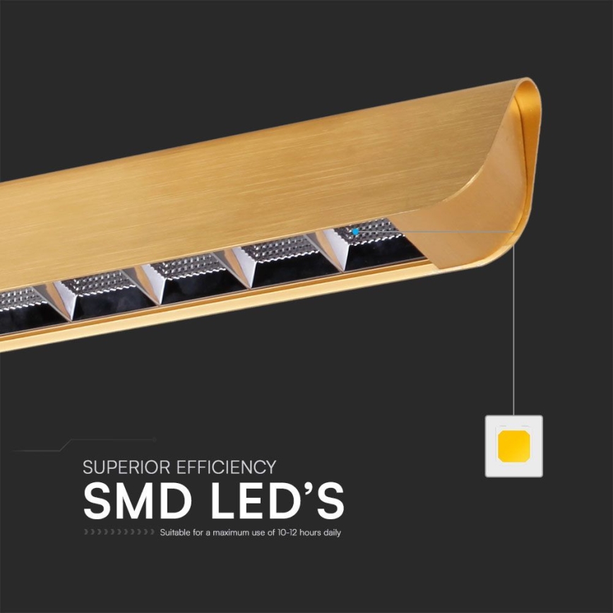 Candeeiro suspenso LED LED/36W/230V 3000/4000/6400K dourado