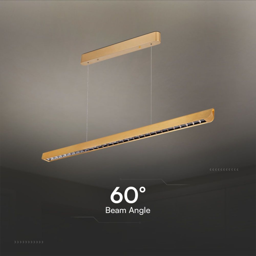 Candeeiro suspenso LED LED/36W/230V 3000/4000/6400K dourado