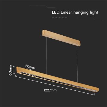 Candeeiro suspenso LED LED/36W/230V 3000/4000/6400K dourado