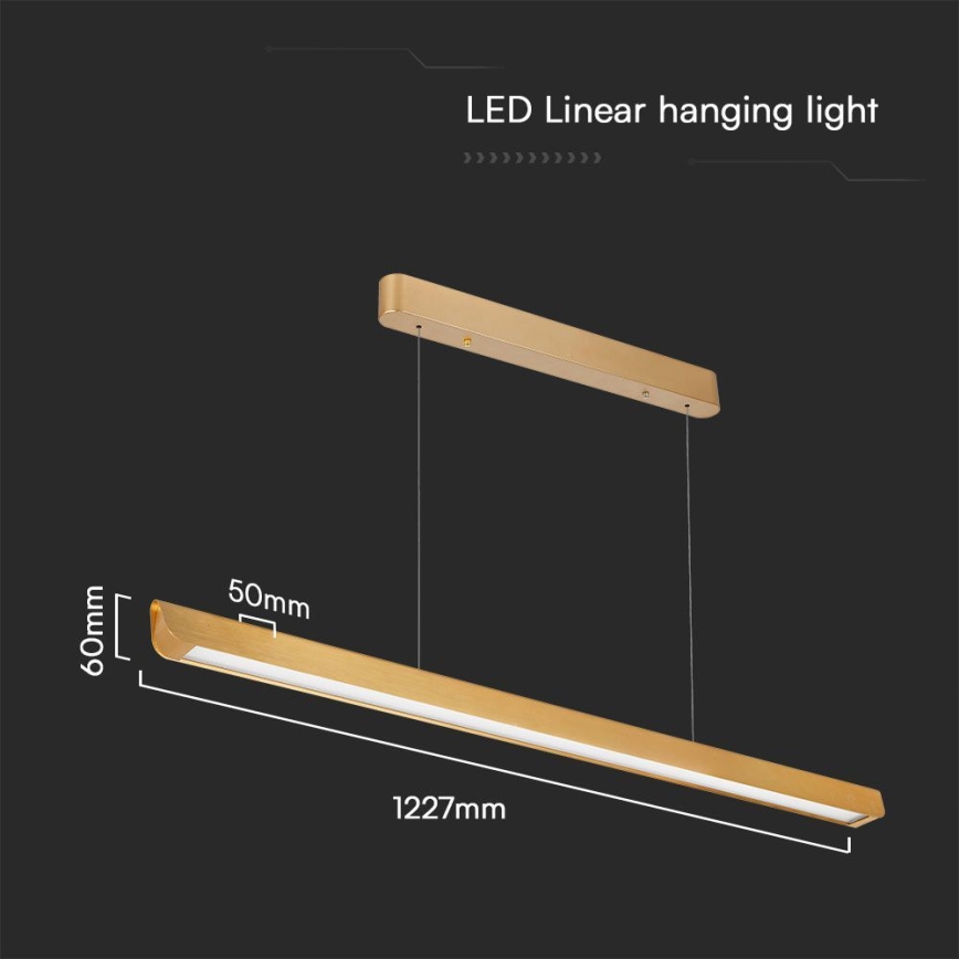 Candeeiro suspenso LED LED/36W/230V 3000/4000/6400K dourado