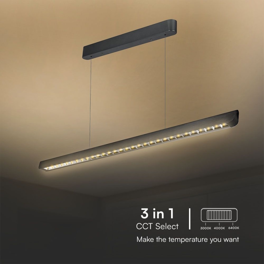 Candeeiro suspenso LED LED/36W/230V 3000/4000/6400K preto