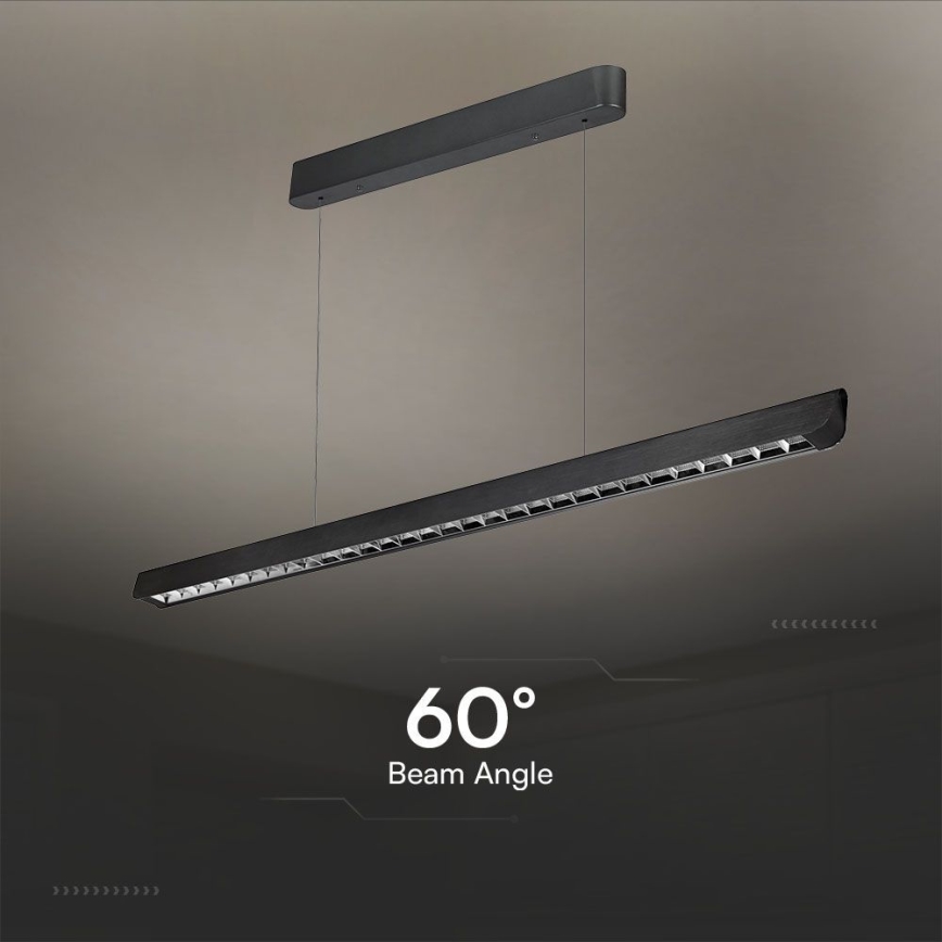 Candeeiro suspenso LED LED/36W/230V 3000/4000/6400K preto