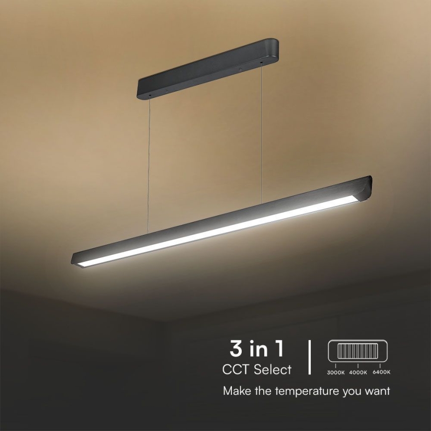 Candeeiro suspenso LED LED/36W/230V 3000/4000/6400K preto