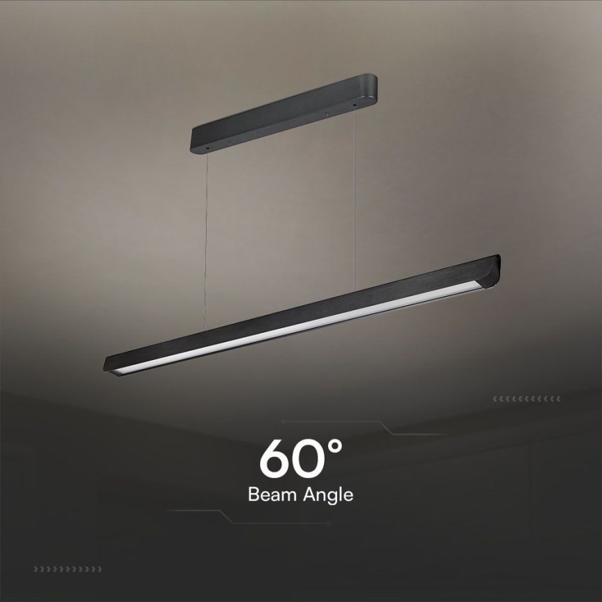 Candeeiro suspenso LED LED/36W/230V 3000/4000/6400K preto