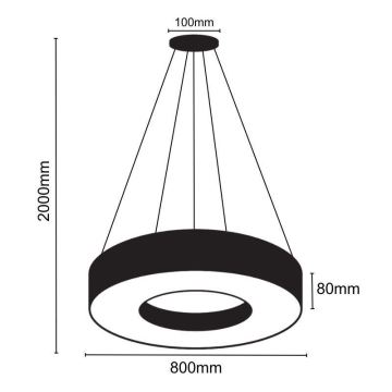 Candeeiro suspenso LED LED/40W/230V 4000K diâmetro 80 cm