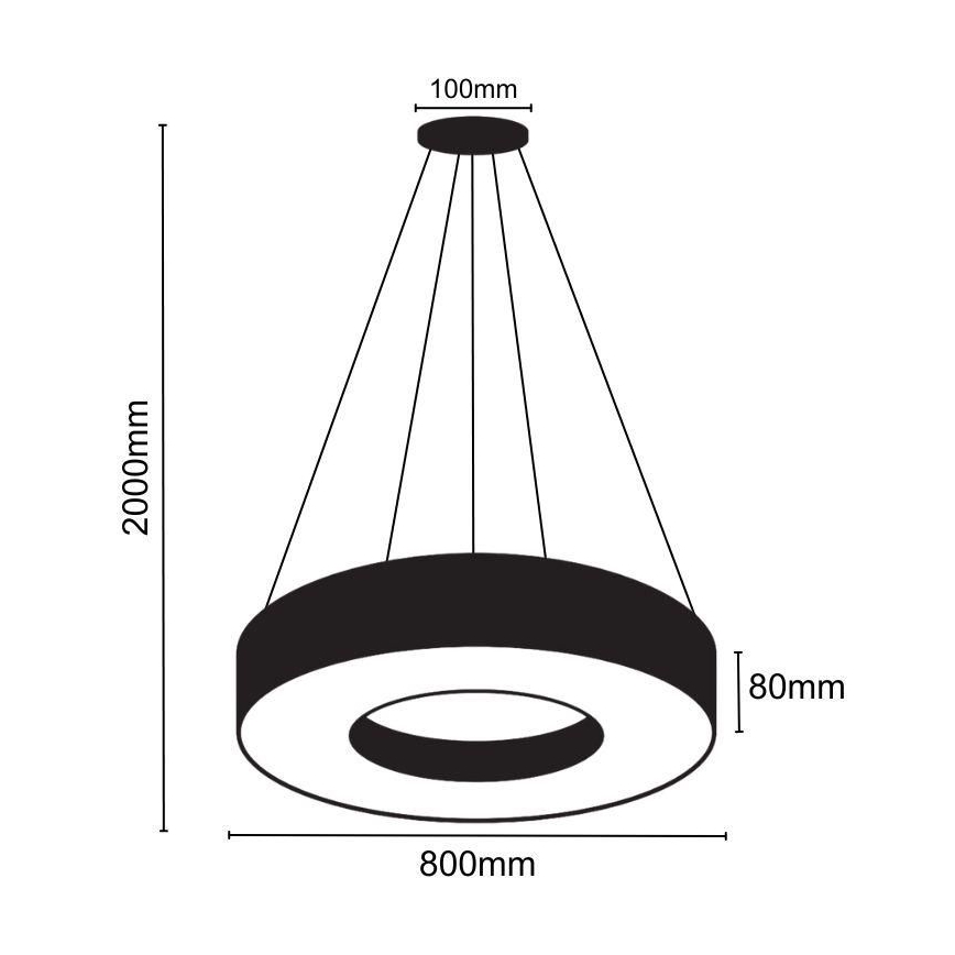 Candeeiro suspenso LED LED/40W/230V 4000K diâmetro 80 cm