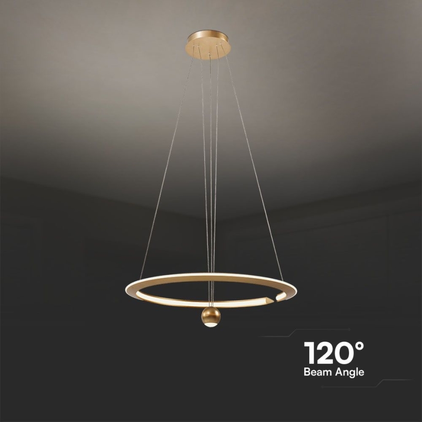 Candeeiro suspenso LED LED/45W/230V 3000K diâmetro 62 cm dourado