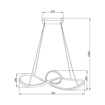 Candeeiro suspenso LED MARCO LED/42W/230V cromado brilhante