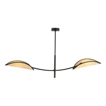 Candeeiro suspenso LOTUS 2xE14/10W/230V preto/bege