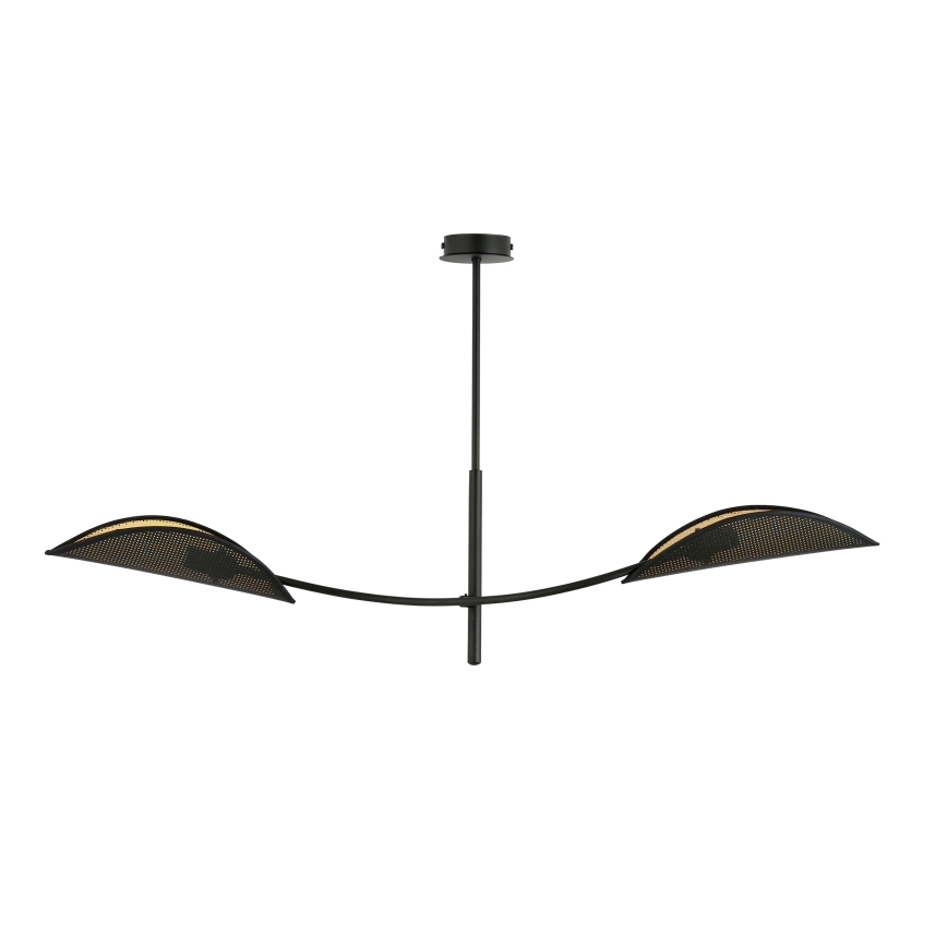 Candeeiro suspenso LOTUS 2xE14/10W/230V preto/dourado